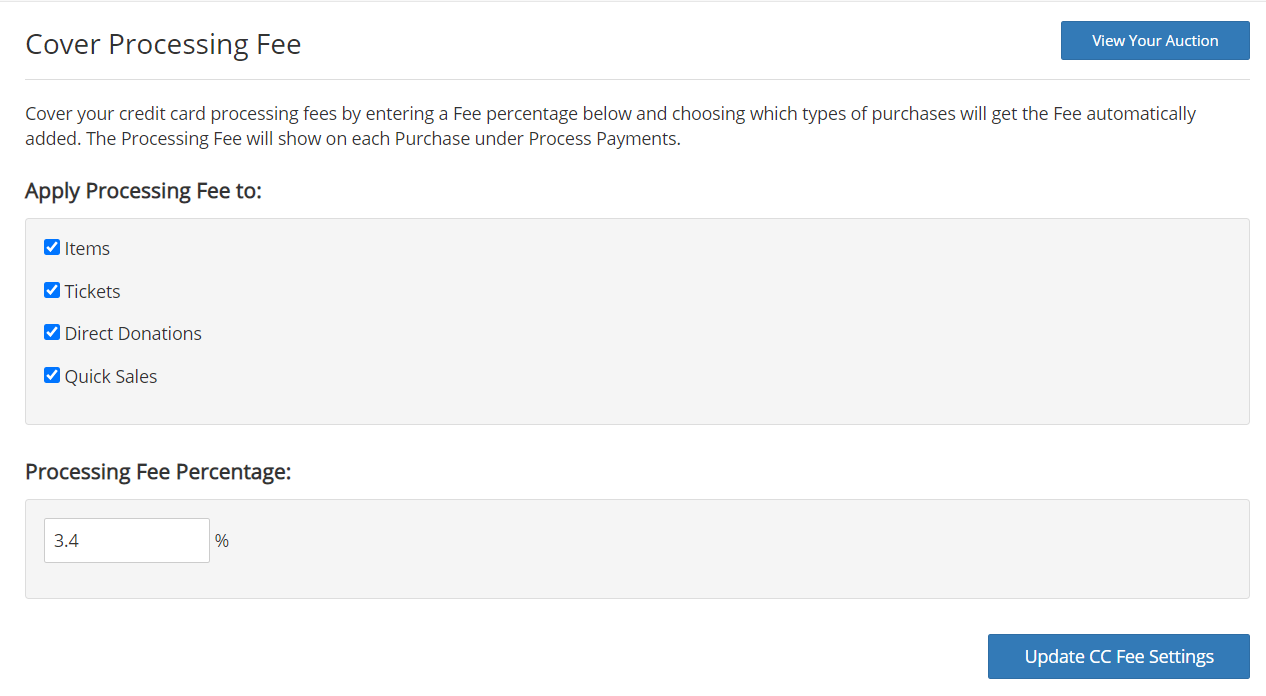 How to Enable Cover the Processing Fee FrontStream